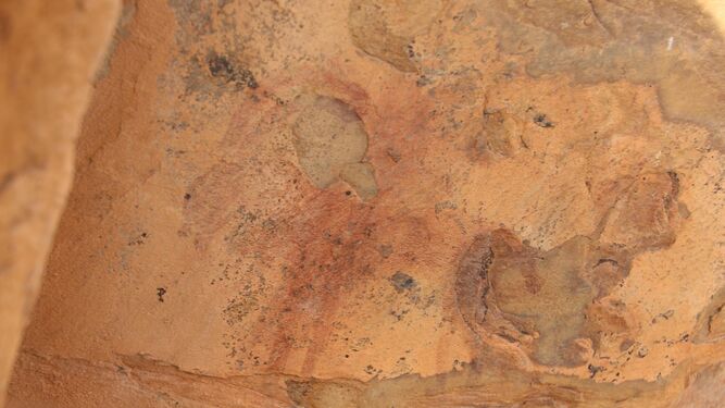 Pinturas rupestres halladas en Aulago.