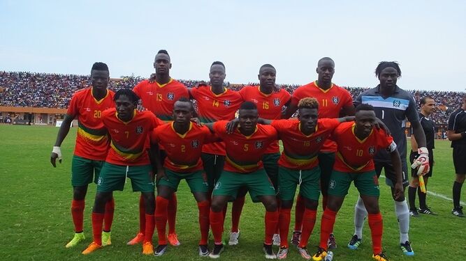 Selección de Guinea Bissau, en uno de los partidos de clasificación.