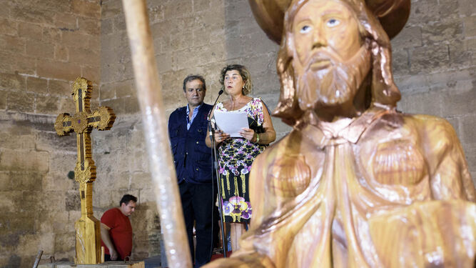 La concejala del Movimiento Vecinal , Rafaela Abad, en la plaza de la catedral de Almería.